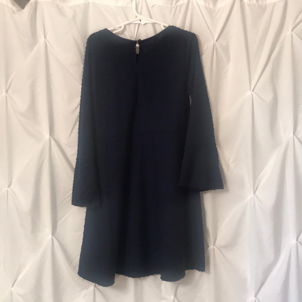 Navy Blue dress with bell sleeves. Size 6X